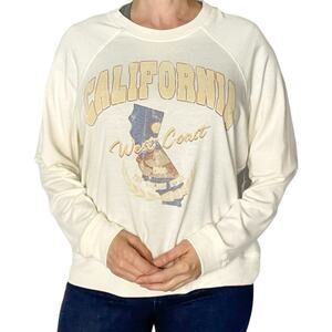Altar’d State California Sweatshirt | Oversized Small | Cream | NWT